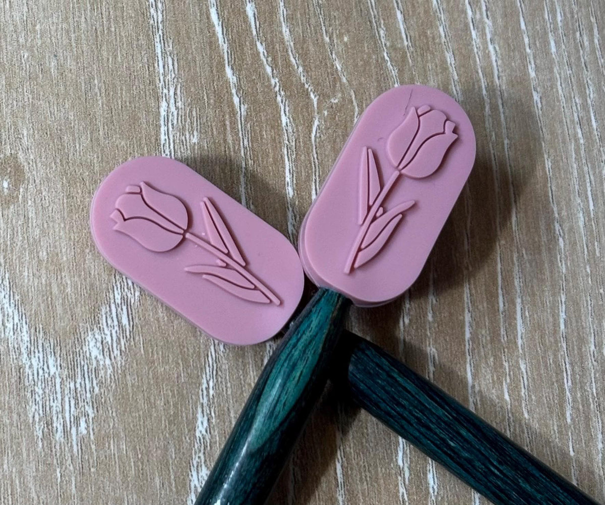 Needle stoppers for knitting needles Tulips