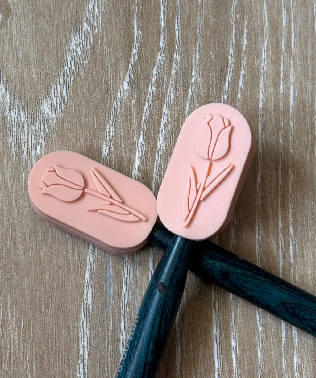 Needle stoppers for knitting needles Tulips