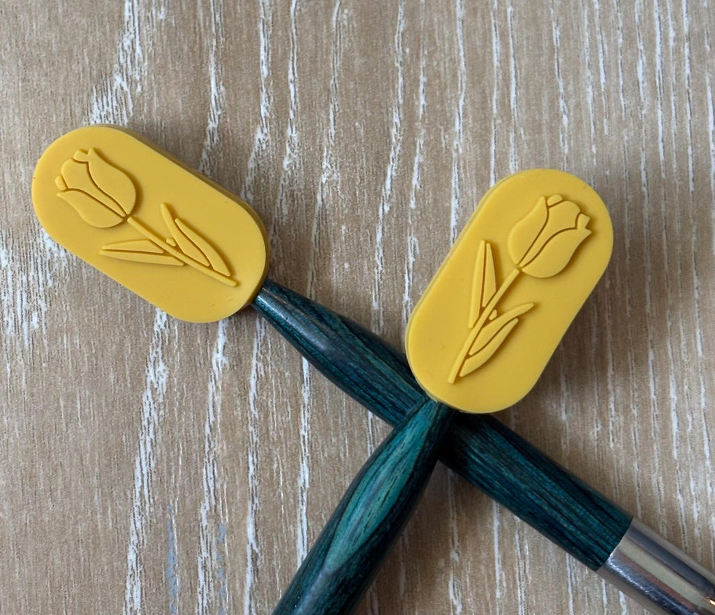 Needle stoppers for knitting needles Tulips