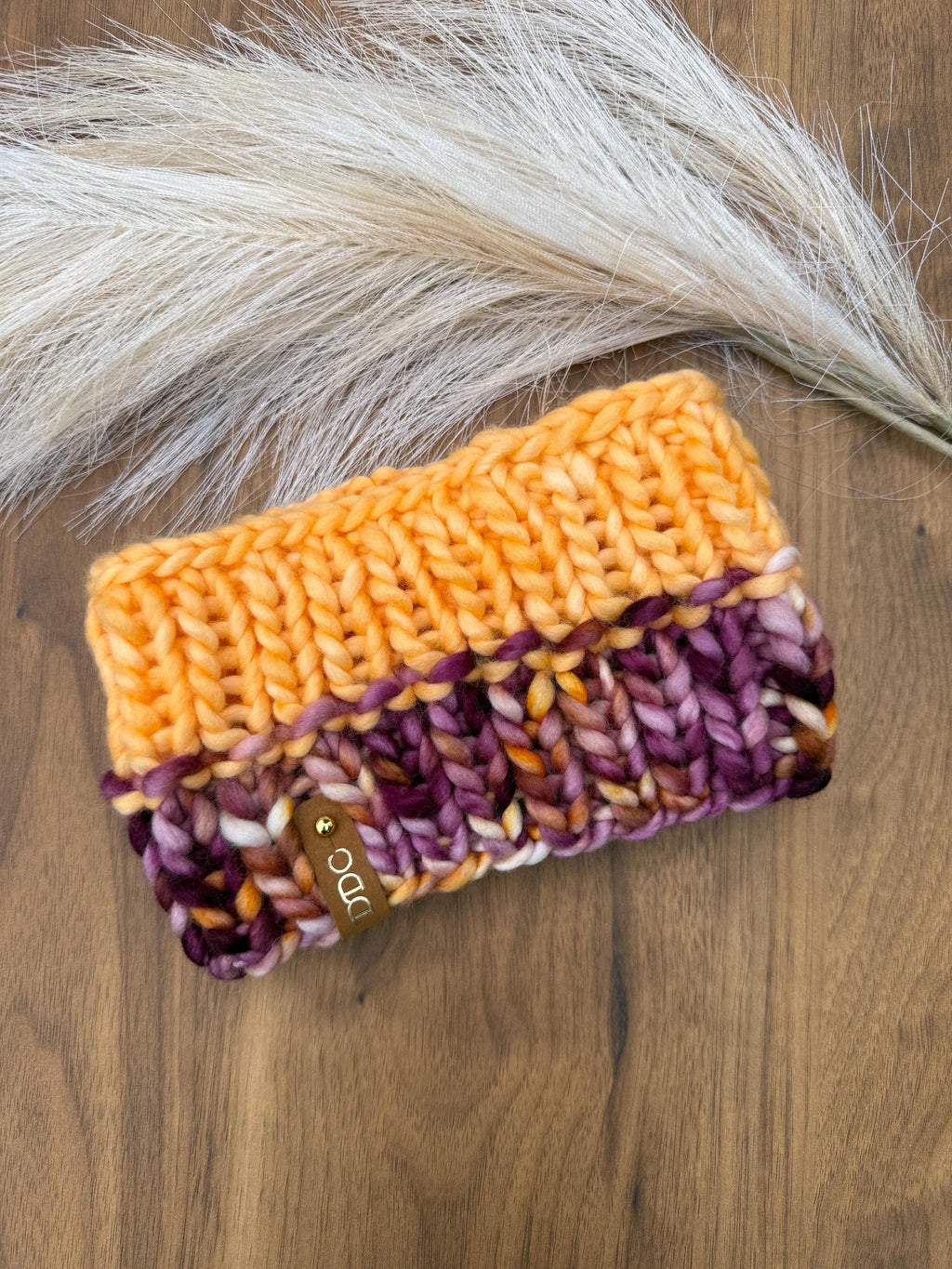 Amuck multi color Knit luxury ear warmer, adult, merino wool, adult medium, for her, handmade, gifts, orange, fall, burgundy