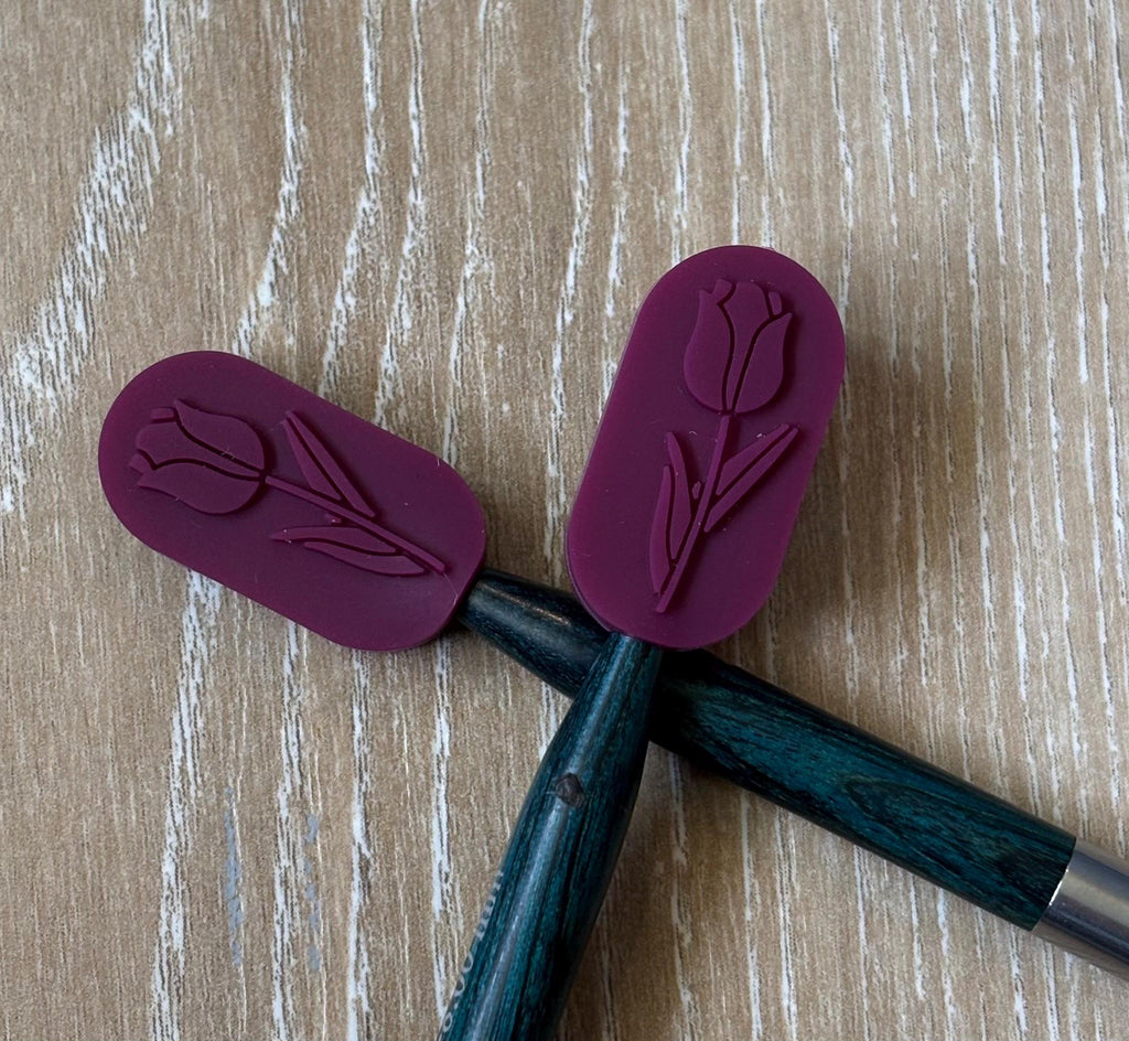 Needle stoppers for knitting needles Tulips
