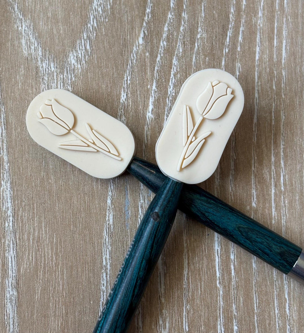 Needle stoppers for knitting needles Tulips