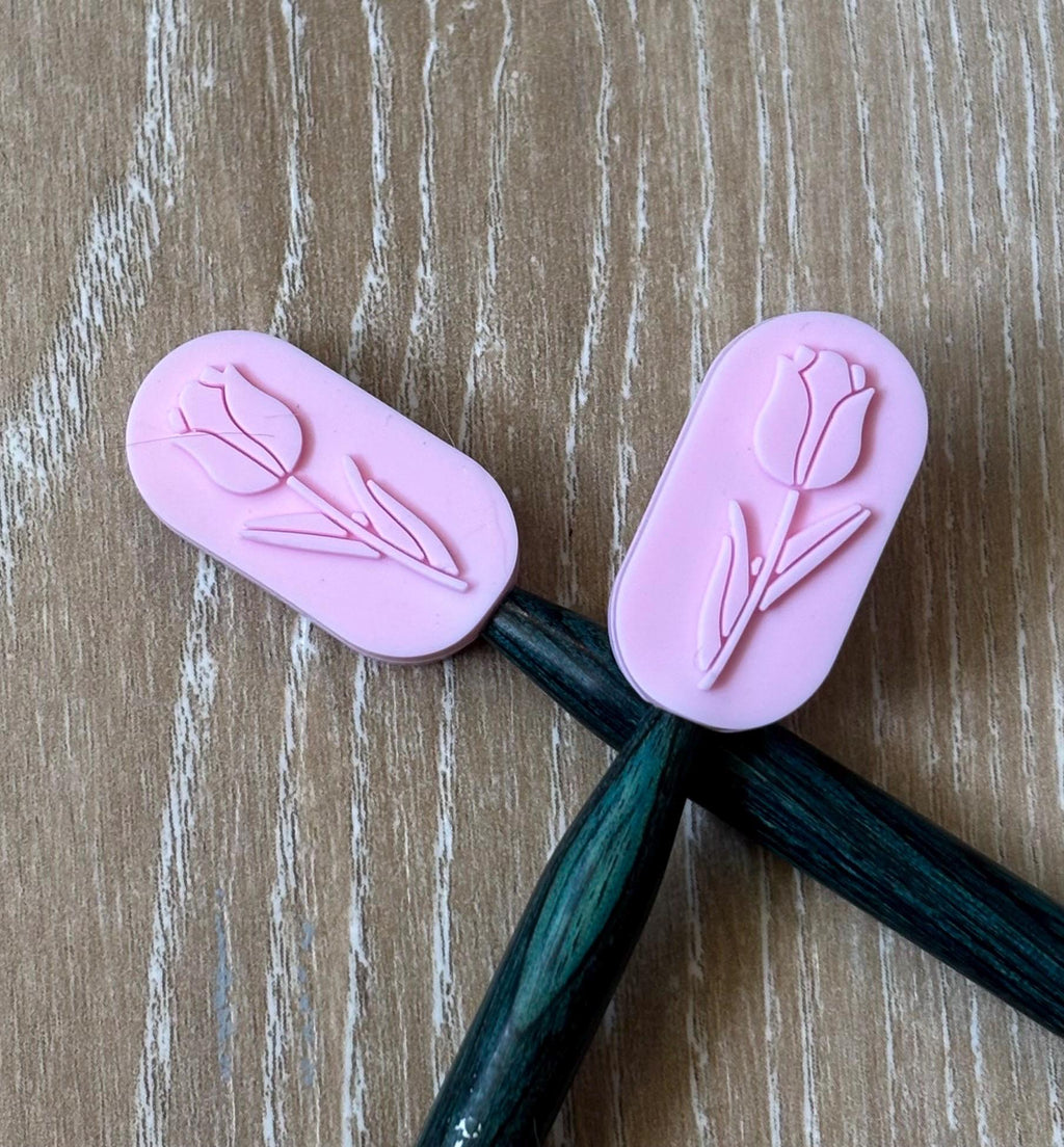 Needle stoppers for knitting needles Tulips