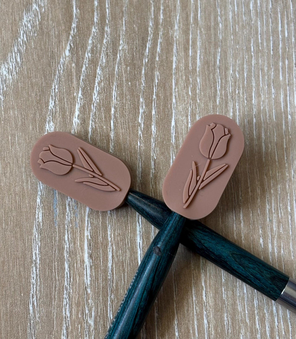 Needle stoppers for knitting needles Tulips