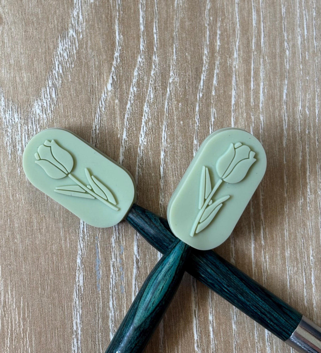 Needle stoppers for knitting needles Tulips
