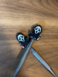 Needle stoppers for knitting needles, Halloween, ghost, scary movie