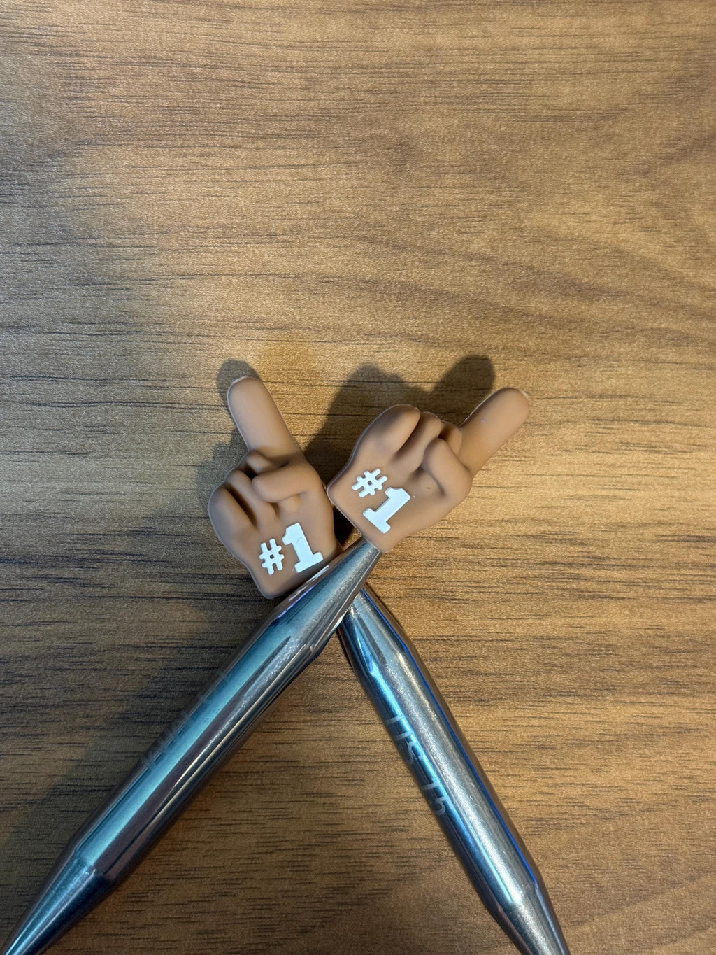 Needle stoppers for knitting needles, football hand, stitch stopper