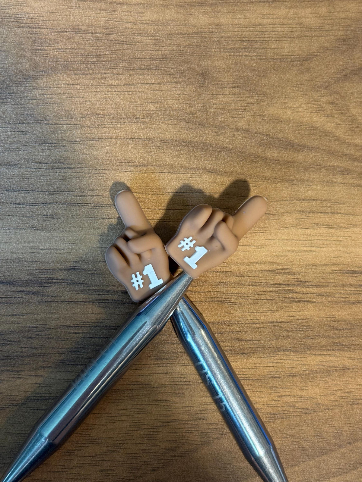 Needle stoppers for knitting needles, football hand, stitch stopper