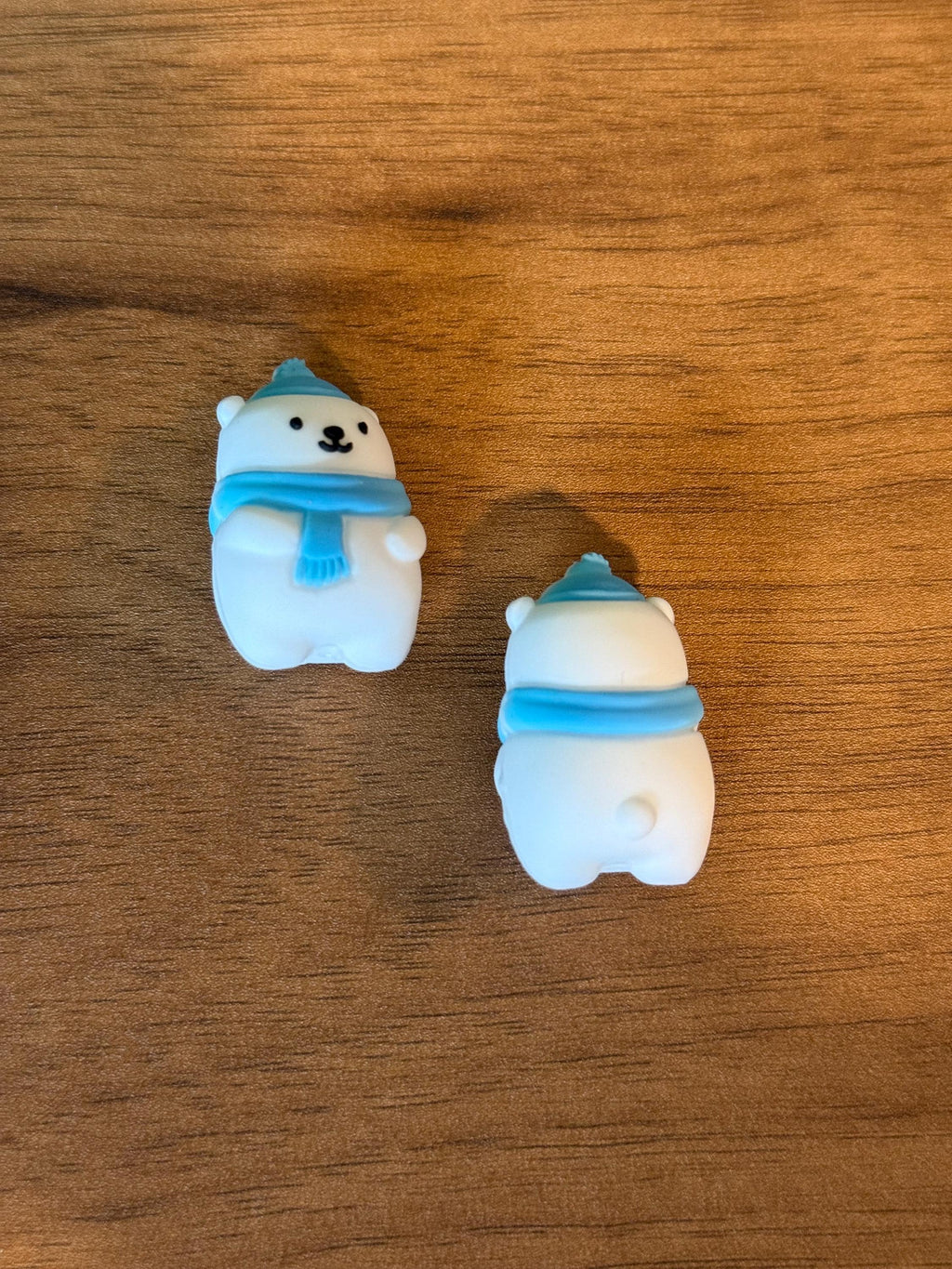 Needle stoppers, stitch stopper for knitting needles, Christmas polar bear
