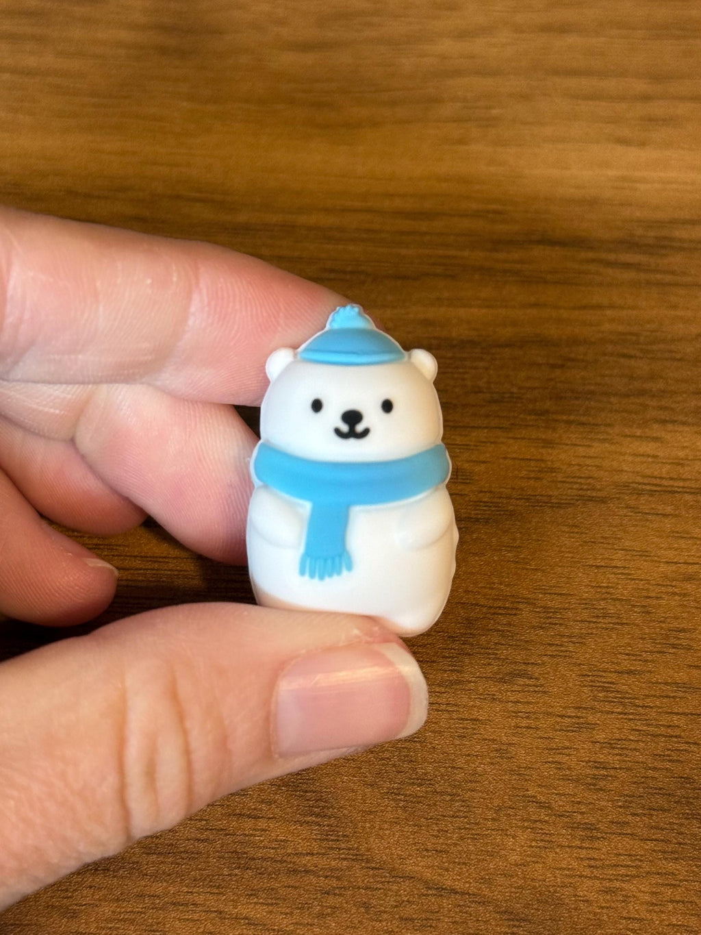Needle stoppers, stitch stopper for knitting needles, Christmas polar bear